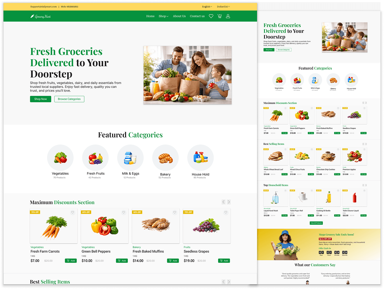 Grocery Store website design